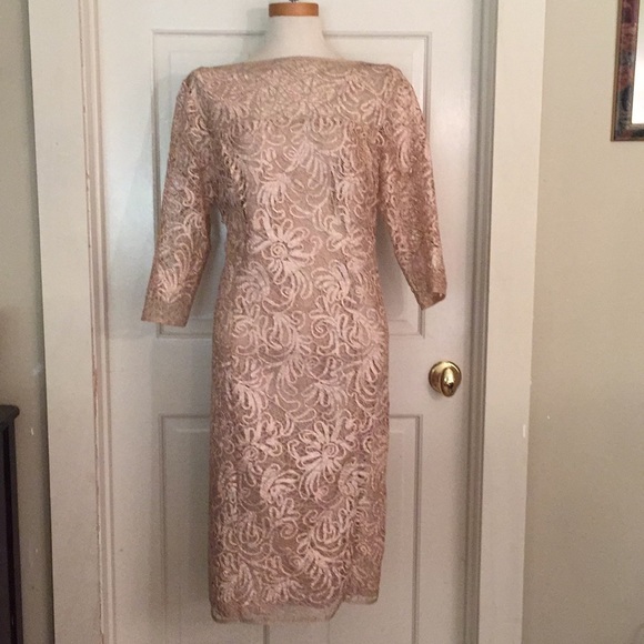 rose gold lace dress with sleeves